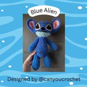 Blue Alien Crochet DIGITAL PATTERN, Instant Download,  Cute Amigurumi Alien Pattern, DIY Alien Plushie, Crochet Pattern