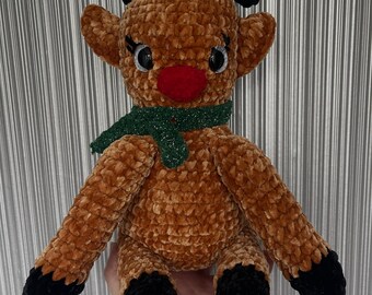 Rudolf Reindeer, PDF au crochet. Peluche de Noël Amigurumi (téléchargement numérique)