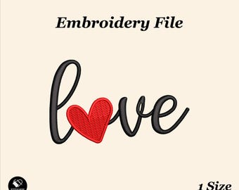 Archivo de bordado a máquina "Love Heart" para gorras y gorros, diseño de bordado de San Valentín, sudadera y gorro de papá personalizados, archivos PES de bordado