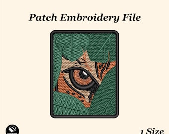 Tiger Patch Machine Embroidery Design File for Hats, Embroidered Patches, Custom Embroidery Digitizing, Custom Snapback & Dad Hat PES Files