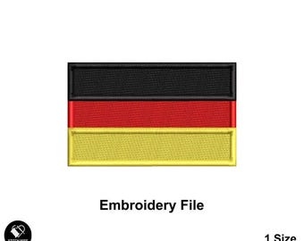 Archivos de diseño de bordado a máquina de la bandera de Alemania para gorras y gorros, diseño de bordado moderno, bordado de bandera, gorra de béisbol y papá personalizada (PES)