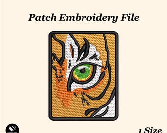 Tiger Patch Machine Embroidery Design File for Hats, Embroidered Patches, Custom Embroidery Digitizing, Custom Snapback & Dad Hat PES Files