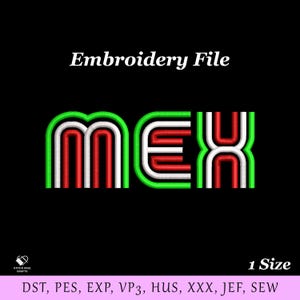 Mexico Machine Embroidery Design File for Hats & Beanie, Mexico Embroidery, Custom Embroidery Digitizing, Custom Snapback, Dad Hat PES Files