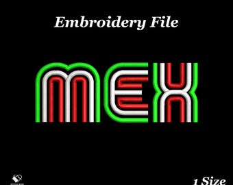 Mexico Machine Embroidery Design File for Hats & Beanie, Mexico Embroidery, Custom Embroidery Digitizing, Custom Snapback, Dad Hat PES Files
