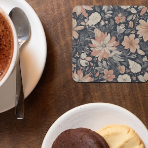 Floral Ceramic Coaster Set | Vintage Flower Drink Coaster | Home Decor | Gifts for Her | Coffee Table Accessories, Kitchen Decor, [...]