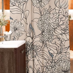 Floral Shower Curtain: Bohemian Abstract Print, Polyester Fabric