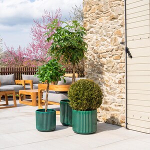Keramik-Blumentopf London |Outdoor/indoor| Frostbeständig - dunkelgrün