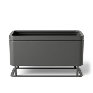 Pflanzkübel XXL aus verzinktem Stahl GRANDOSIA Anthrazit, 90 x 40 x H50 cm | Terrasse, Balkon, Garten