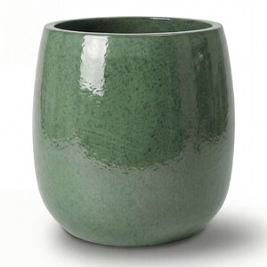 Grand pot de fleurs en céramique SOCRATE Jade, Ø48 x H49 cm, résistant au gel - émaillé, avec trou de drainage | Terrasse, balcon, jardin