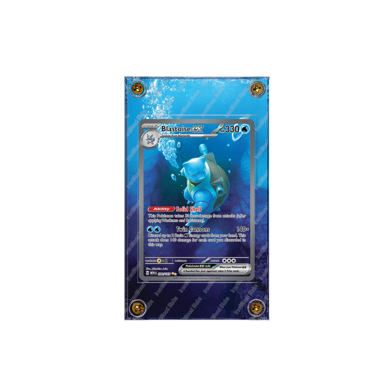 pokemon blastoise ex card 200 165 (Graded) Case proof acrylic case and featuring a striking image of the captivating character Blastoise ex () 200/165 -