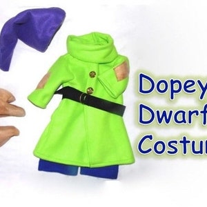 Children sizes 7 to 14 Dopey Dwarf Costume from Disney's Snow White - FREE shipping