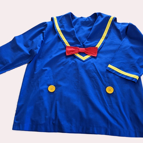 Ships Today! Size 4X Sailor Top Donald Duck Costume fits up to 58" chest/waist/hip