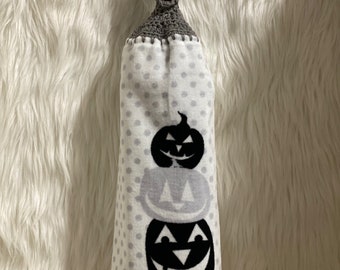 Crochet Towel Topper, Kitchen Towel,Halloween,Pumpkin,Ready to Ship