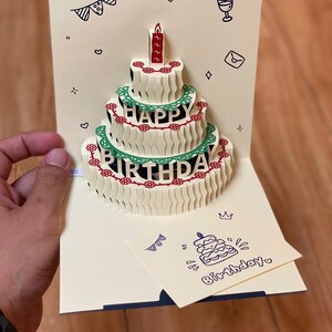 Carte d'anniversaire pop-up 3D avec lumière et musique | de gâteau de joyeux anniversaire | Carte de voeux musicale pour enfants, amis et famille