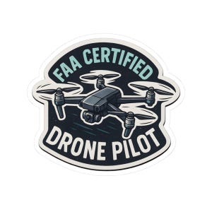 Adesivo de piloto de drone certificado pela FAA - Adesivo de quadricóptero legal para pilotos FPV e comerciais