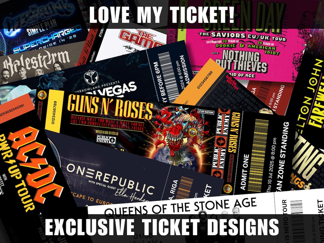 ACDC Custom Ticket Template Rock Concert Keepsake Digital Printable ...