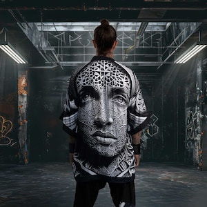 Omni Kimono - Bamboo Sacred Geometry Black light Reactive Festival Kimono