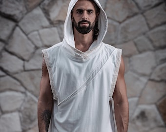 Tetra Sleeveless Hoodie (Cream)