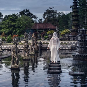 Luminous Oracle Kimono (white & Gold) Mesh Festival Kimono Robe With ...