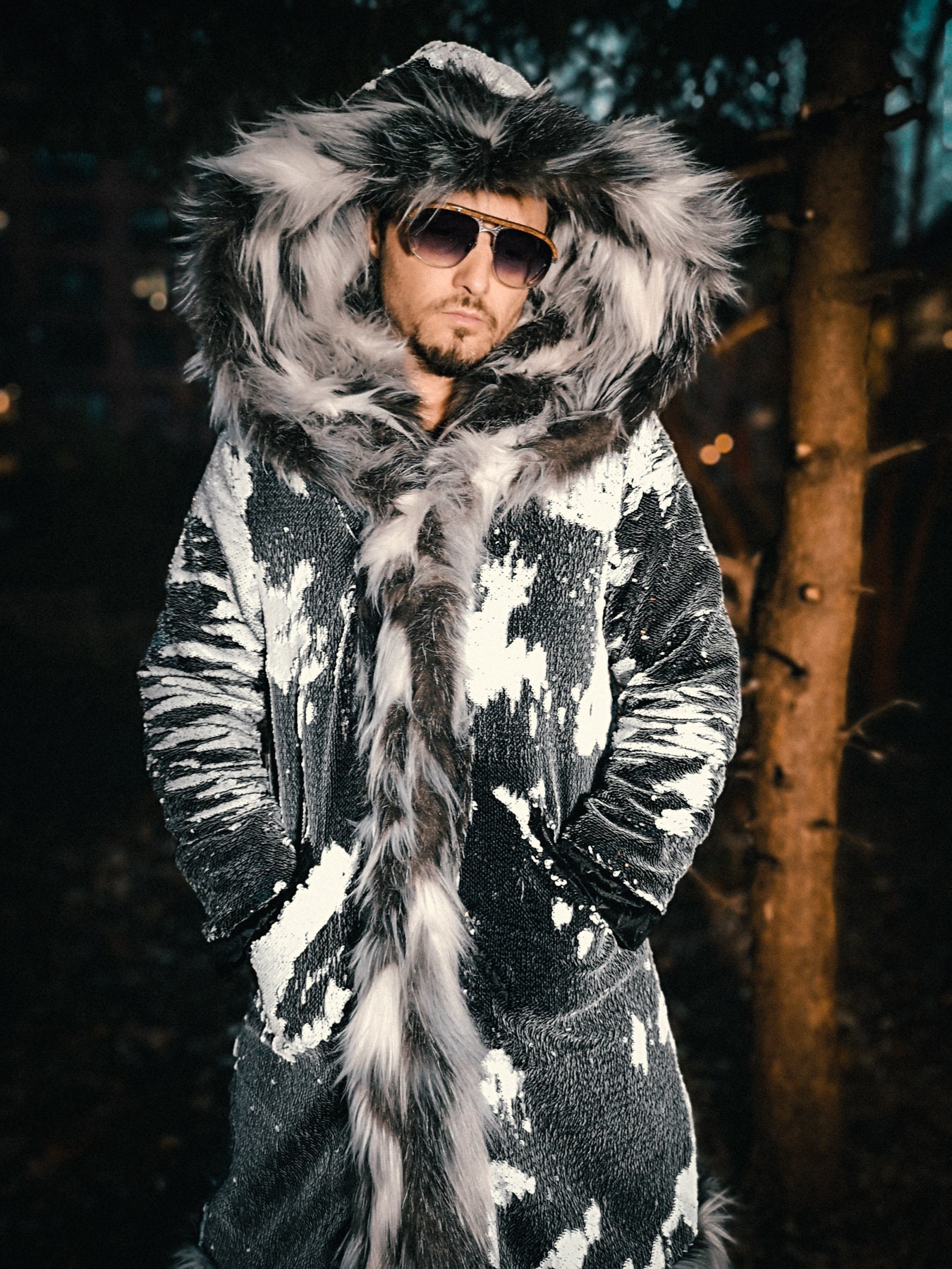 Custom Men's Sequin Faux Fur Coat multiple Colors - Etsy Norway