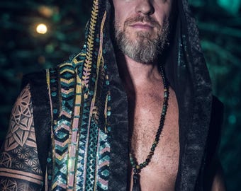 Tribal Warrior Sequin Vest (Turquoise)