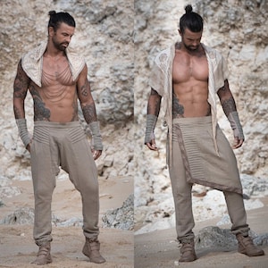 Arrakis Warrior Pants + Skirt Combo (Sand) | Men&#39;s Dune Desert Festival Pants