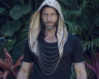 Earth Element Chain Hood | Desert Festival Ceremony Clothing