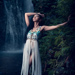 Kwan Yin Goddess Fringe Top - Goddess Costume Wedding Festival Lingerie Ibiza Outfit
