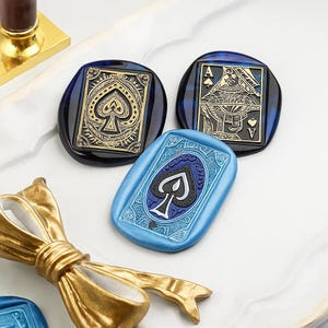 Kaarten lakzegelstempel, pokerzegelstempel, cadeau lakzegel, pokerpatroon zegelstempel, lakzegel, cadeau zegelstempel, 3D-zegelstempel, lakzegel