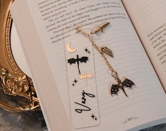 Drache Personalisiertes Lesezeichen / Book Charm / Geschenke für Fantasy Lover