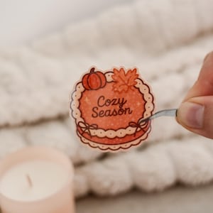 Pumpkin Pie Autumn Sticker: Glitter Vinyl Fall Autumn Decor