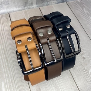 Premium Leather Belt, Men&#39;s Casual Belt, Full Grain Leather, Gift for Him, Classic Style Belt