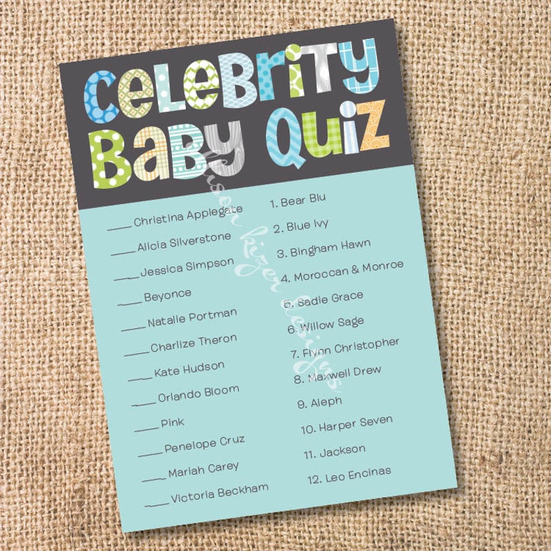 Baby Boy Game Package Set Printable Baby Shower Funky Letters Etsy