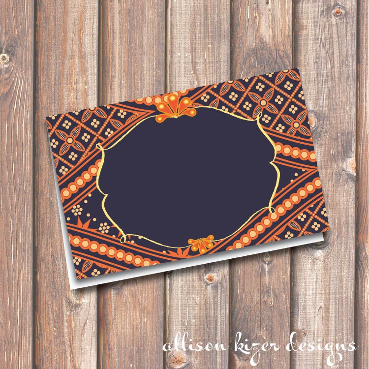 Moroccan Place Cards Buffet Tags Morocco Printable Food Tags or Placecards 3.5 x 2.25" Tent-Style - INSTANT DOWNLOAD