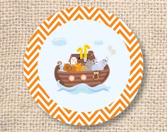 Noah's Ark Printable Favor Circles - INSTANT DOWNLOAD
