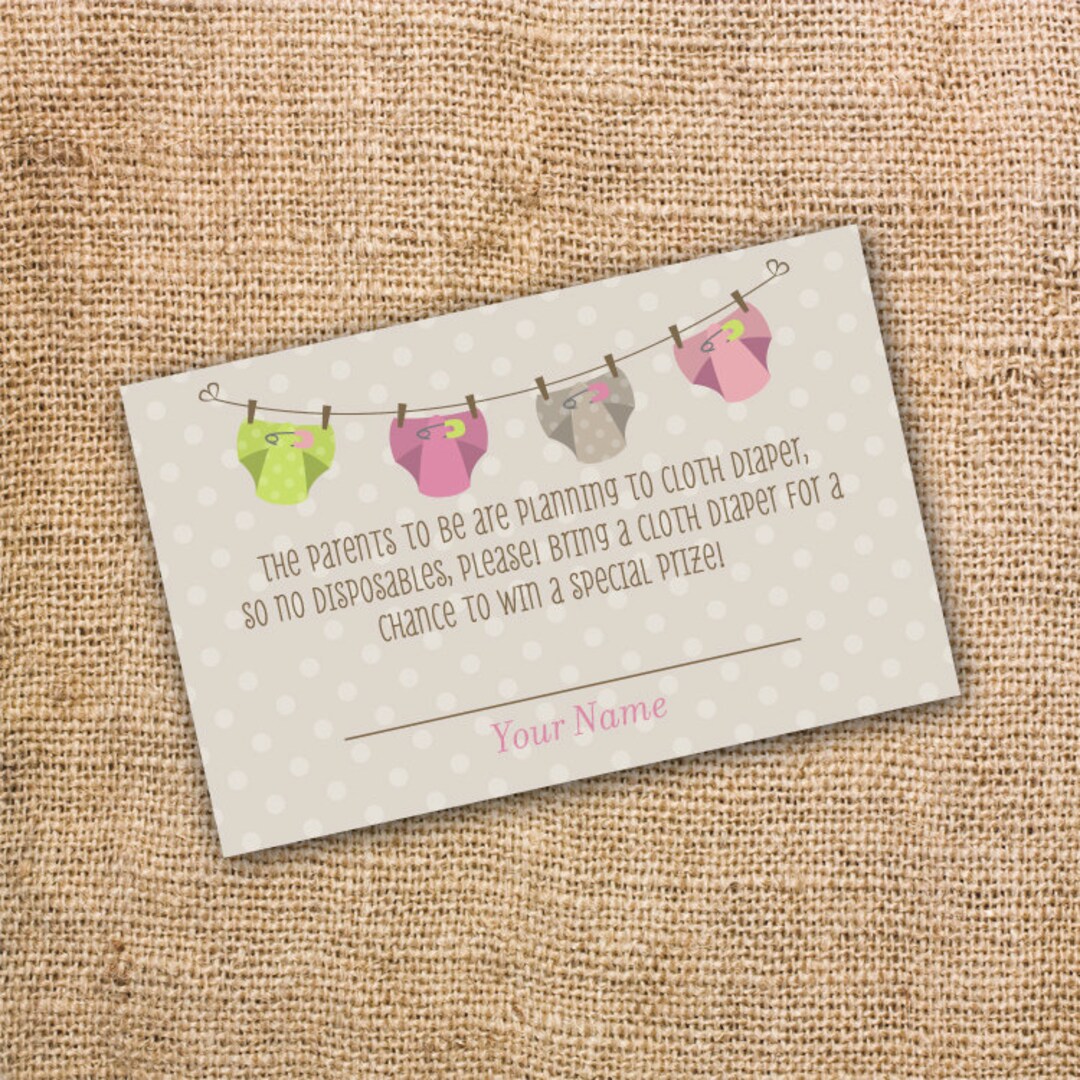 Cloth Diaper Baby Girl Diaper Raffle Tickets - INSTANT DOWNLOAD - Etsy