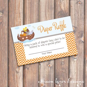 Noah&#39;s Ark Baby Shower Diaper Raffle Tickets - INSTANT DOWNLOAD