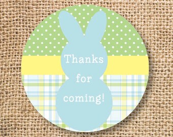 Bunny Favor Tags Easter Egg Hunt Printable DIY Cupcake Toppers Cute Easter Bunny Favors Birthday Party Baby Shower Baby Boy INSTANT DOWNLOAD