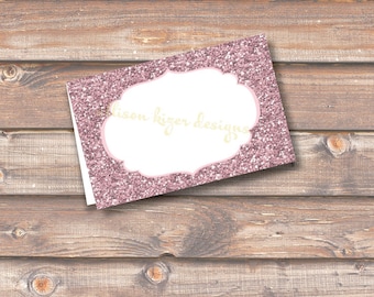 Pink Glitter Printable Place Cards Glittery Pink Food Tags or Placecards 3.5 x 2.25" Tent-Style - INSTANT DOWNLOAD