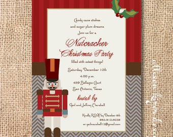 Nutcracker Christmas Party Printable Invitation Nutcracker Holiday Open House Office Christmas Party Nutcracker Bridal Shower Baby Shower