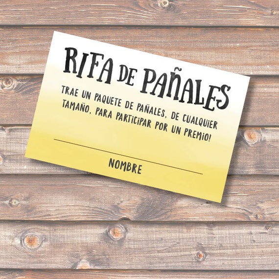 Diaper Raffles Spanish Rifas Para Pañales Baby Shower in 