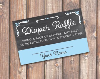 Chalkboard Blue and Gray Baby Shower Diaper Raffle Tickets Baby Boy Shower Twins Twin Boys Light Blue Charcoal Grey - INSTANT DOWNLOAD