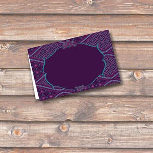 Moroccan Plum Place Cards Indian Paisley Printable Food Tags Menu Place Card Wedding Baby Shower  3.5 x 2.25&quot; Tent Style INSTANT DOWNLOAD