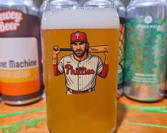 Bryce Harper Phillies Beer Can Glass: 16oz IPA Glass
