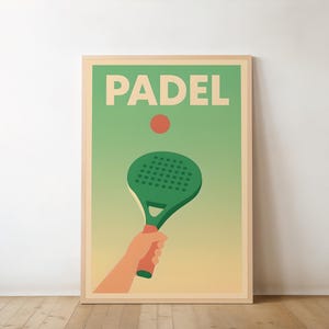 Póster de pádel físico / Tamaños A1, A2 y 61 x 91 cm - Regalo de pádel, pádel, Regalo para jugador de pádel, raqueta de pádel