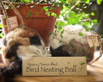 PATENTED Alpaca Fleece-filled Bird Nesting Ball (registered trademark)