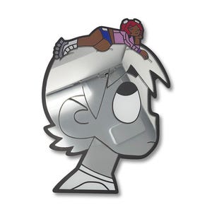 Espejo con la portada del álbum LUV Is Rage de Lil Uzi Vert, espejo Scott Pilgrim, decoración de pared, 50 x 35 cm, se adhiere a la pared.