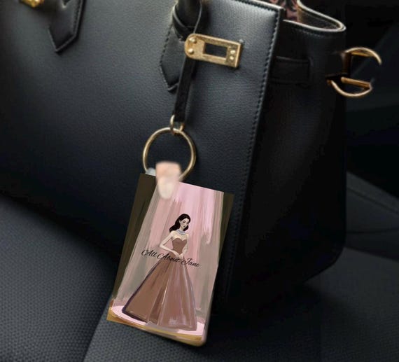 Personalized Fashion Illustration Keychain Elegant Theater Actress Accessory