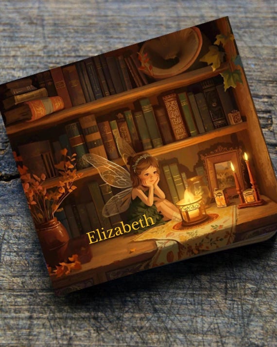 Fairy Reading Nook Coaster Set, Autumn Fantasy Art