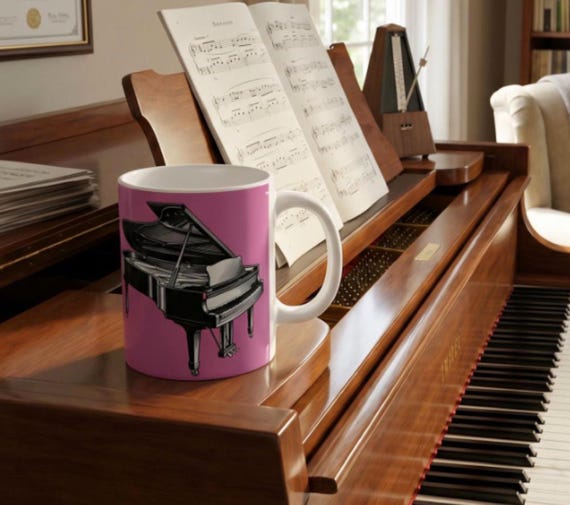 Piano Teacher White Ceramic Mug Gift Idea for Music Lovers